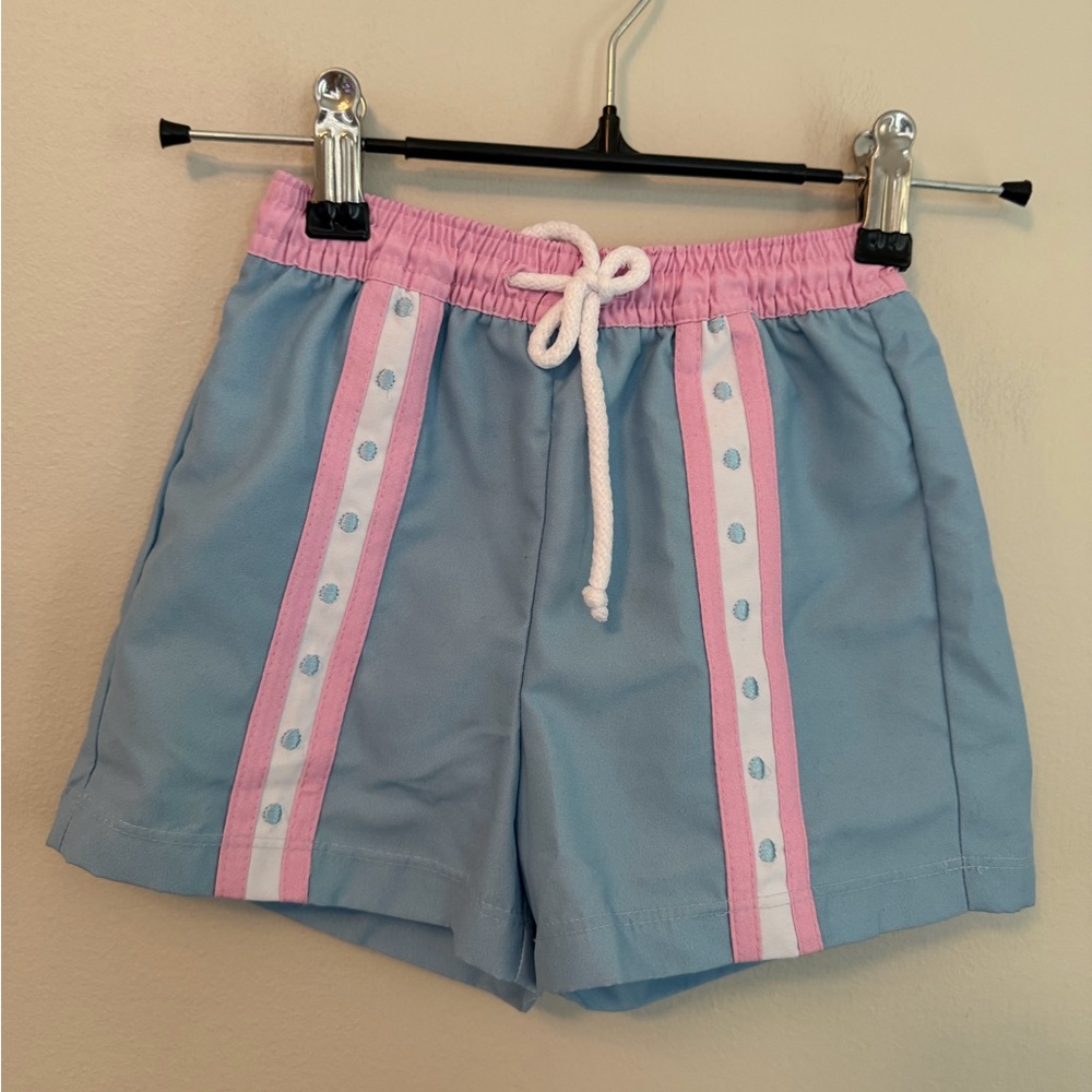 Little English Blue and Pink Swim Trunks